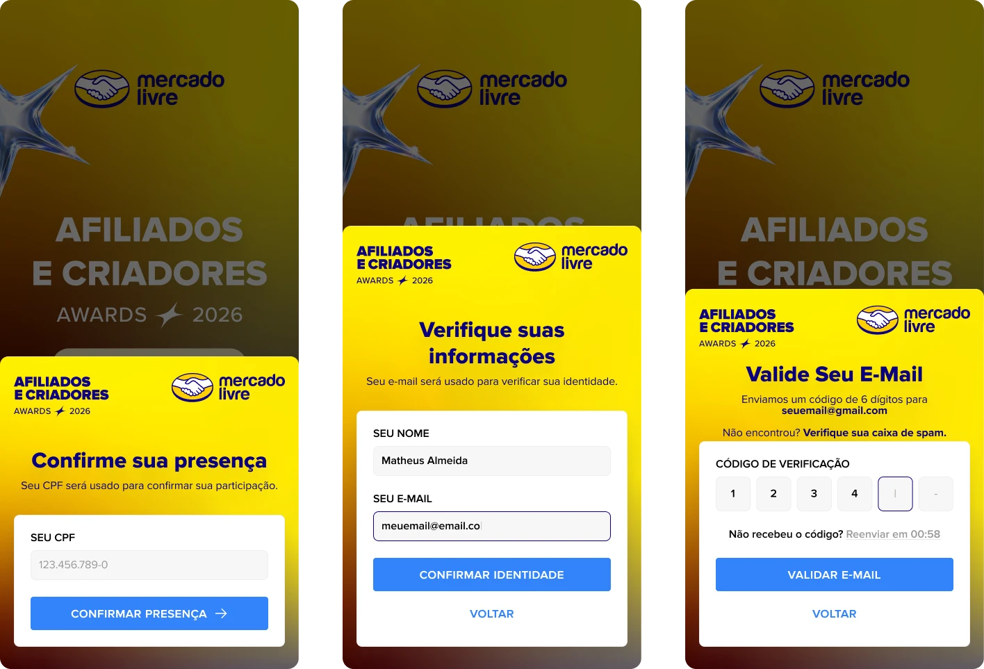 Confirmação de RSVP VIP e validação por e-mail
